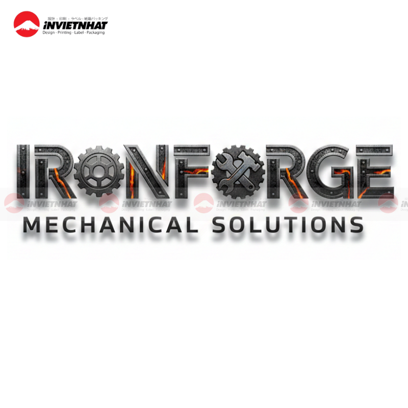 Logo co khi dang chu Iron