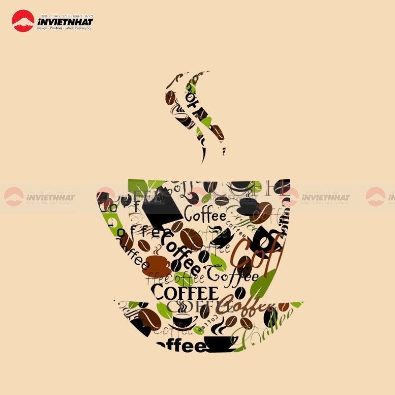 Logo hinh ly ca phe boc khoi