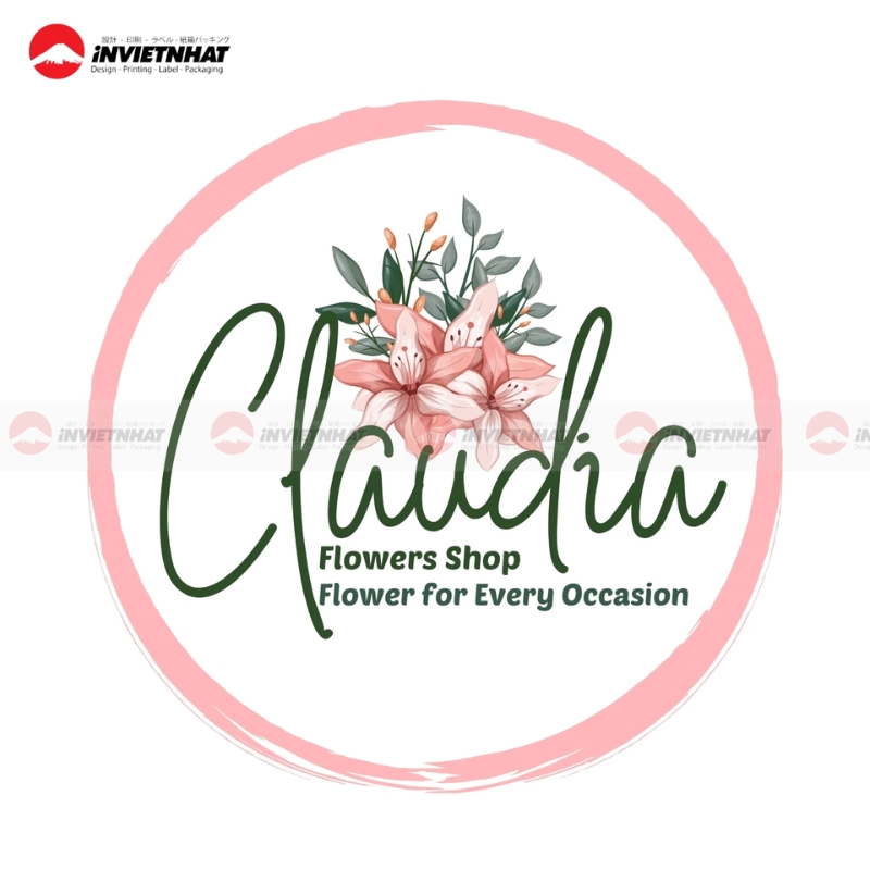 Logo shop hoa tuoi online Claudia