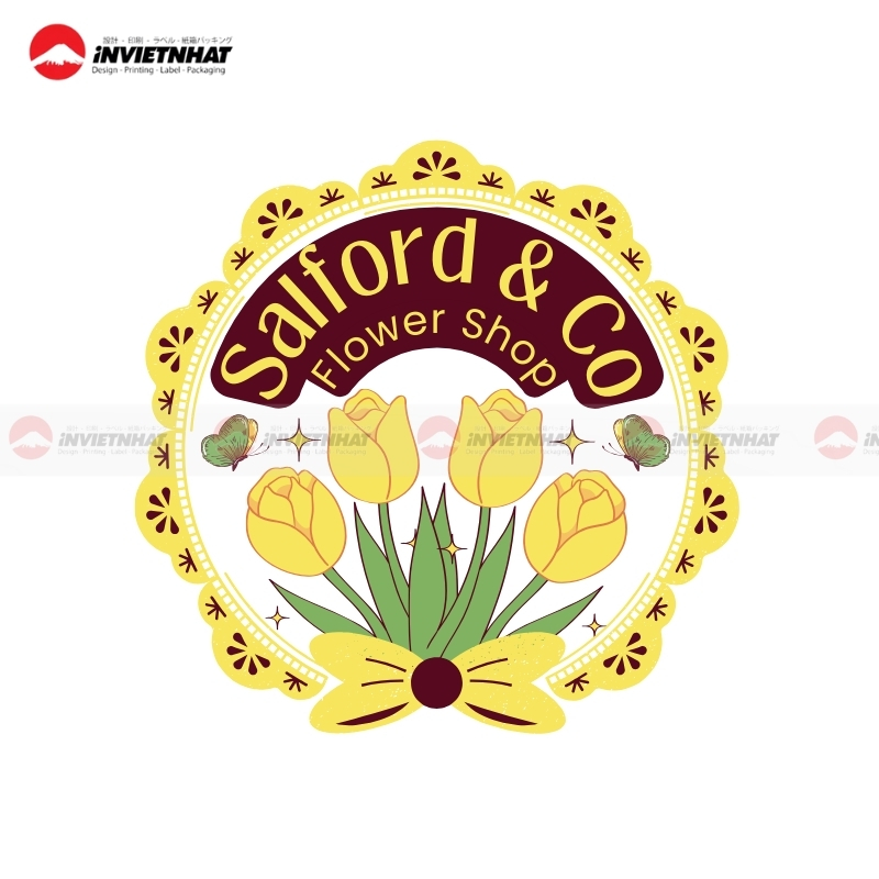 Logo shop hoa tuoi theo yeu cau