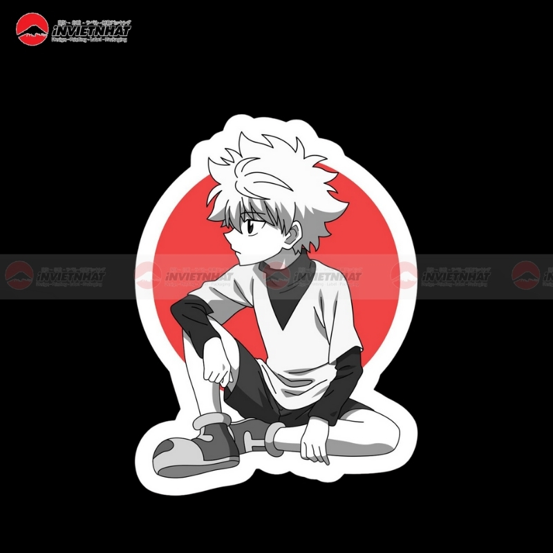 Sticker anime trang guong