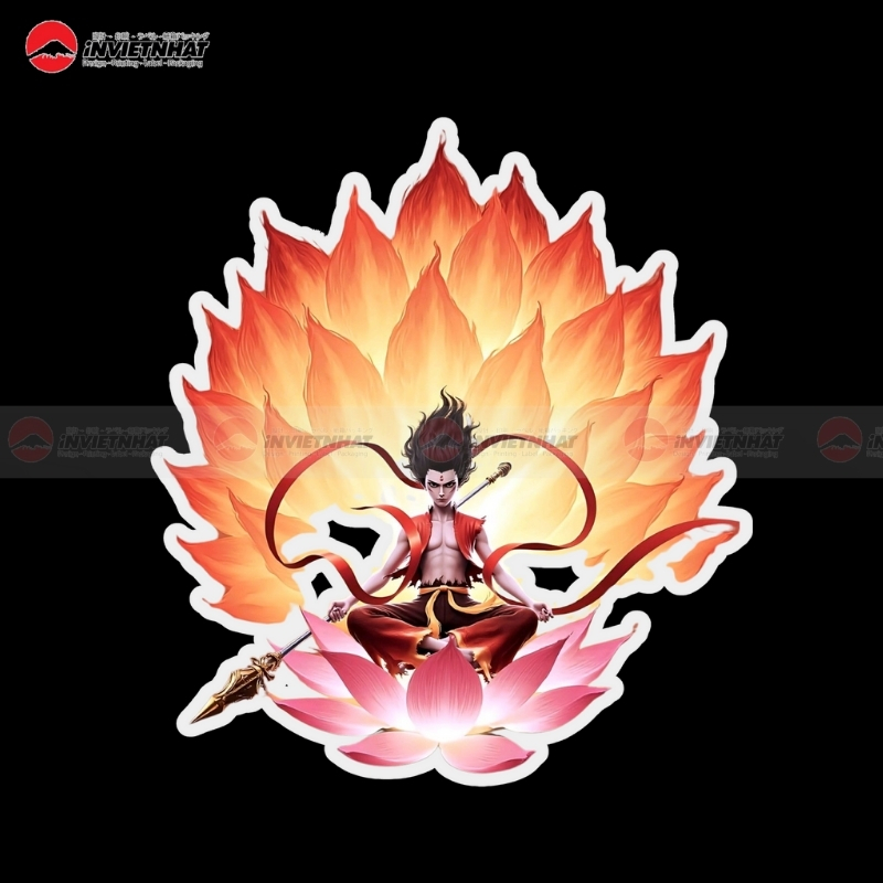 Sticker hoa sen lua