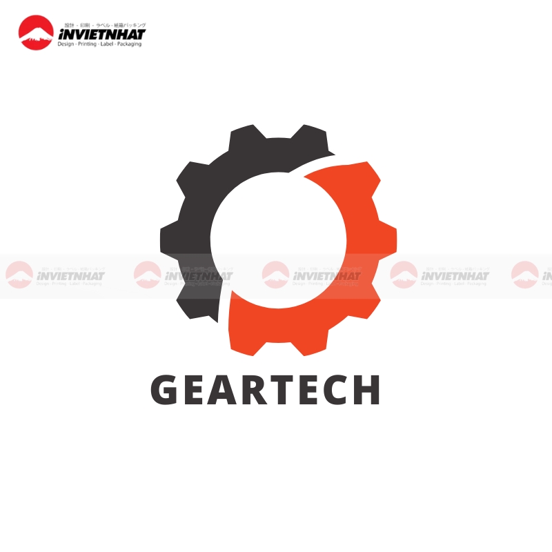 Thiet ke logo co khi banh rang trang do