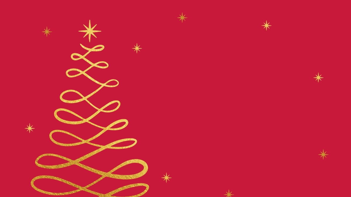 background noel cây thông lung linh đỏ