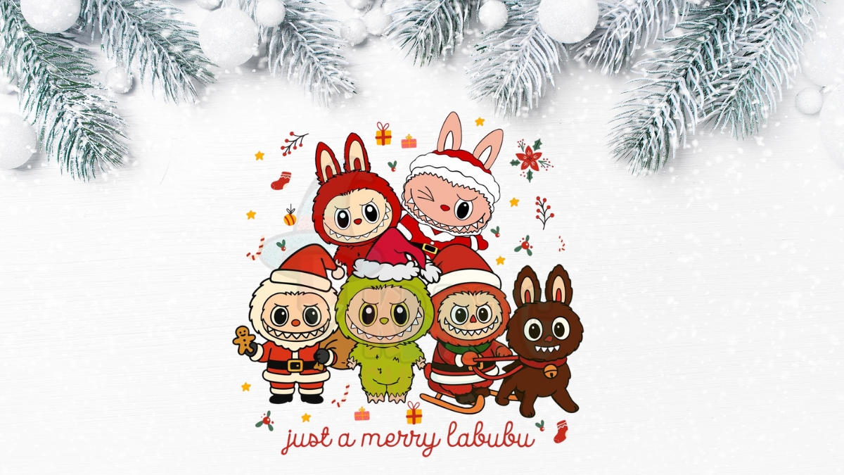 background noel Labubu sáng tạo