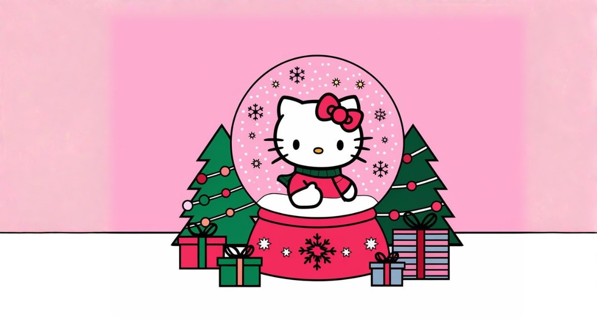 ảnh nền Hello Kitty giáng sinh dễ thương