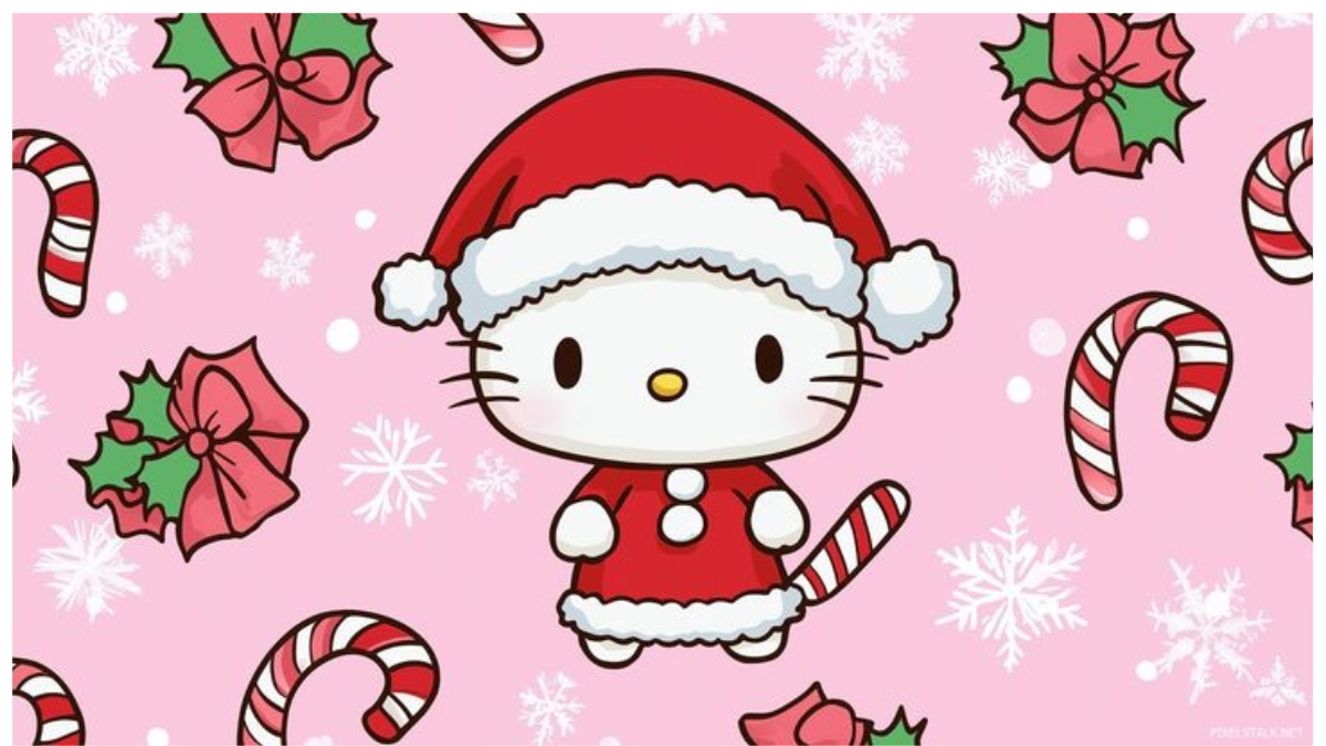 hình nền Hello Kitty noel dễ thương
