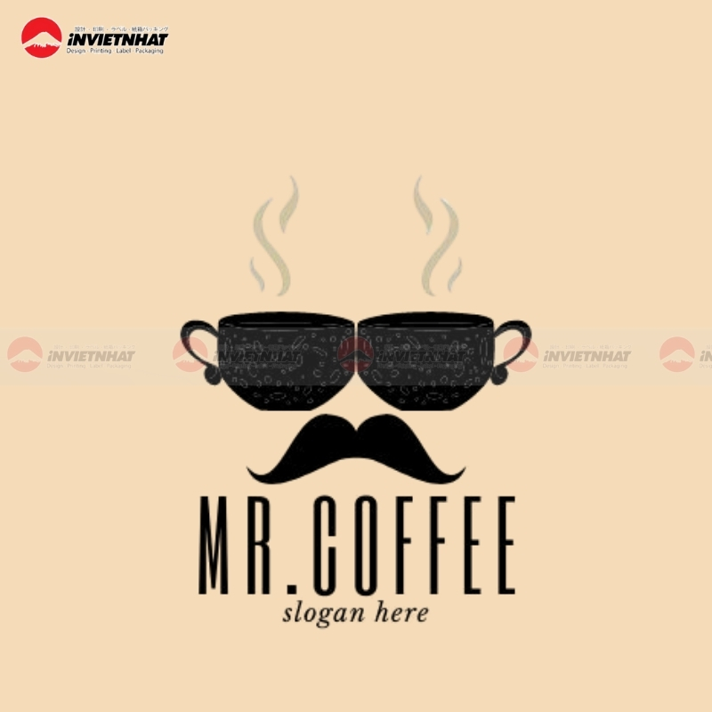 logo ca phe trang den