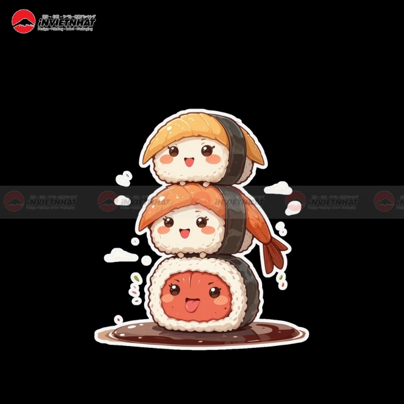 sticker nhieu sushi