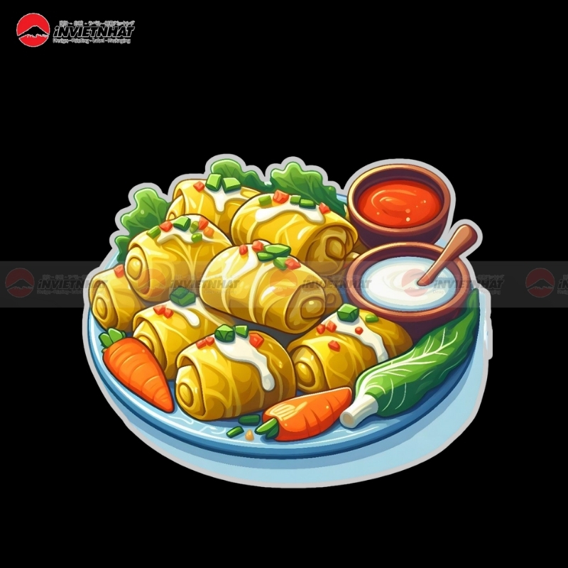 sticker rau cuon thit