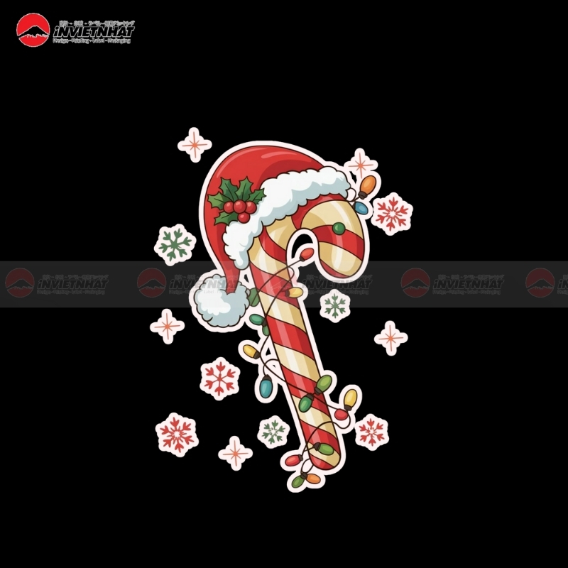 tem Noel cat be theo hinh