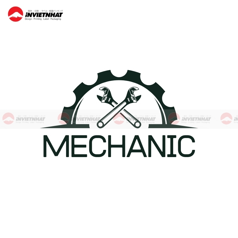 thiet ke logo co khi banh rang mechanic