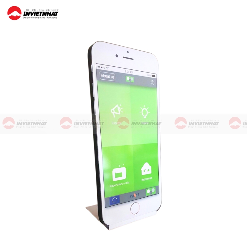 In standee hinh san pham