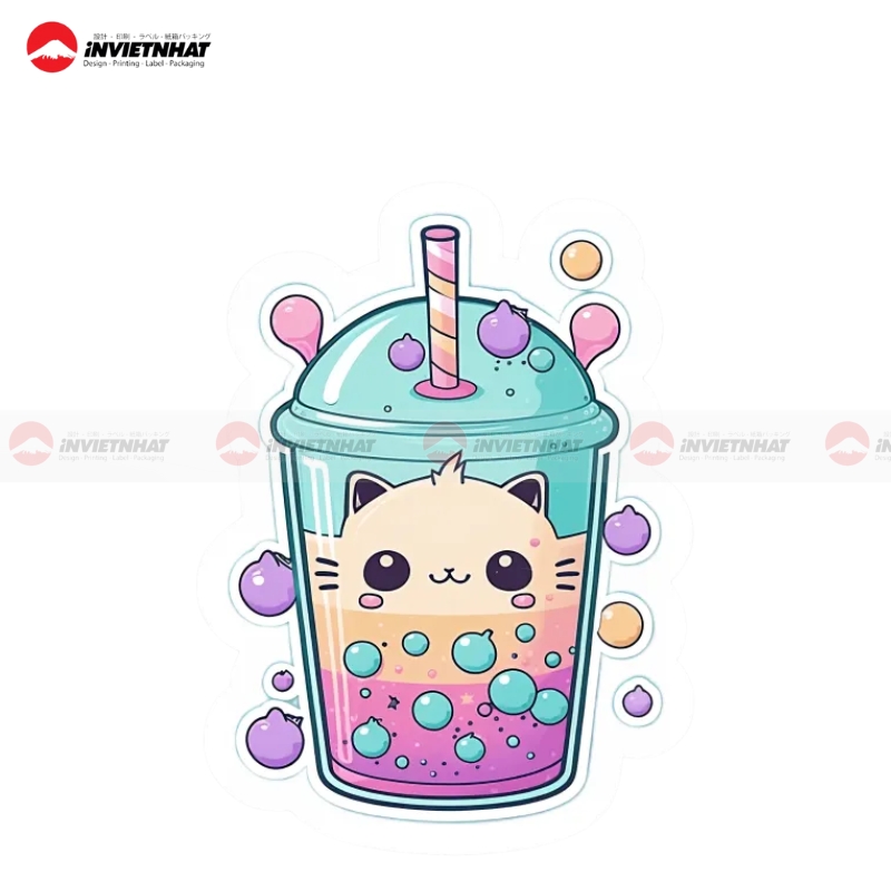 33+ Mẫu in tem trà sữa dán ly, cốc ĐẸP, rẻ lấy nhanh 71 Tem tra sua hoat hinh
