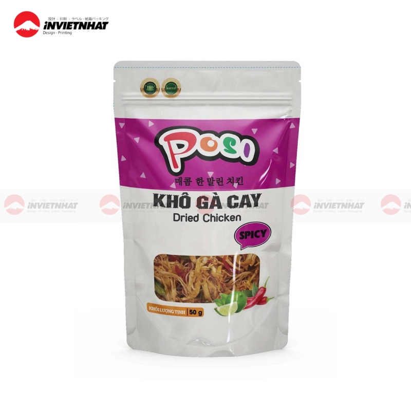 in bao bì màng ghép khô gà cay in bao bi mang ghep kho ga cay