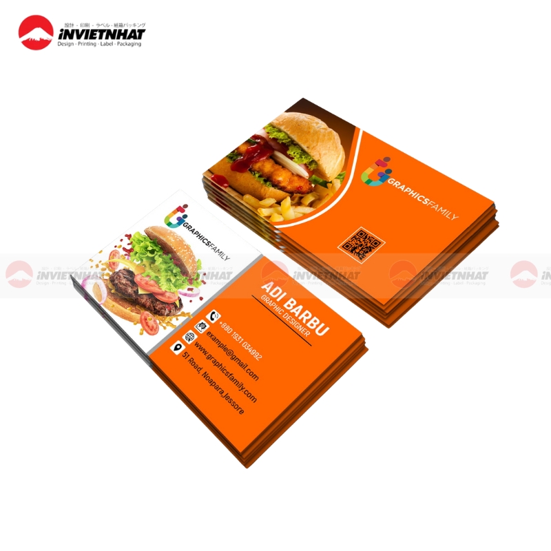 mau card visit co QR code cho shop online va FB de quet