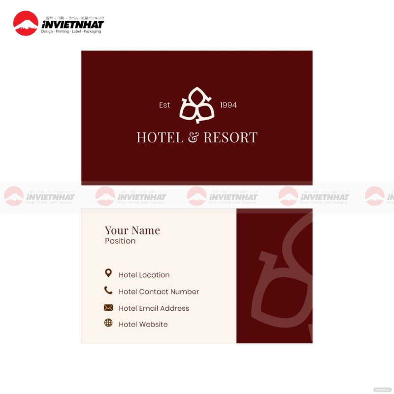 mau card visit khach san chuan nhan dien thuong hieu