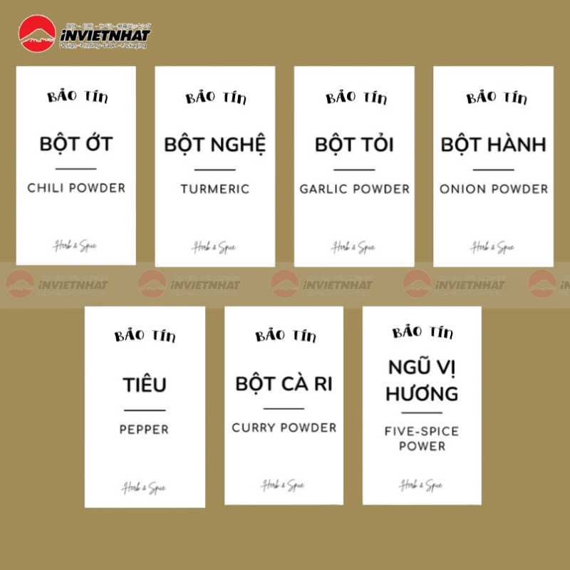 21+ Mẫu in tem nhãn gia vị GIÁ RẺ đẹp, chống nước dầu mỡ 39 tem nhan gia vi thiet ke san