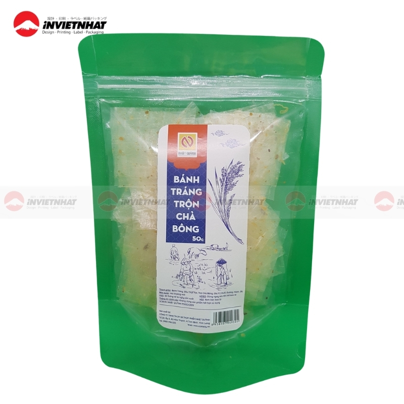 Xưởng in bao bì bánh tráng GIÁ RẺ | 13+ Mẫu thiết kế ĐẸP 15 Bao bì bánh tráng trộn chà bông