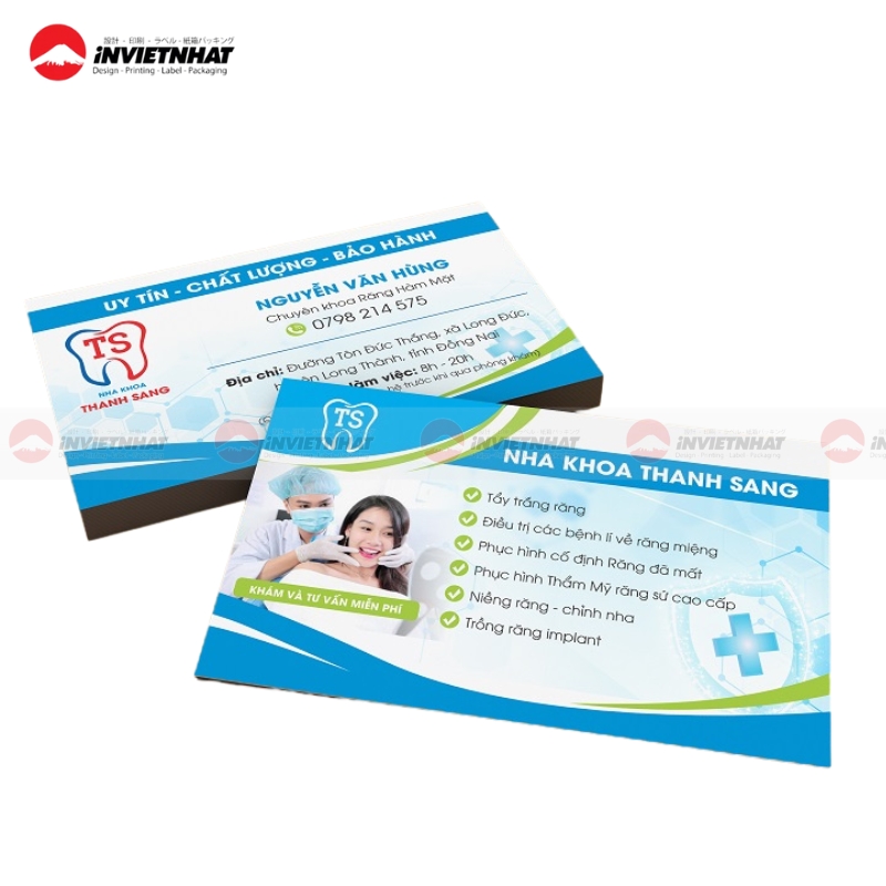 Card visit nha khoa dep hien dai