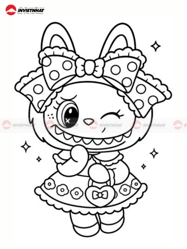 File in tranh to mau Labubu