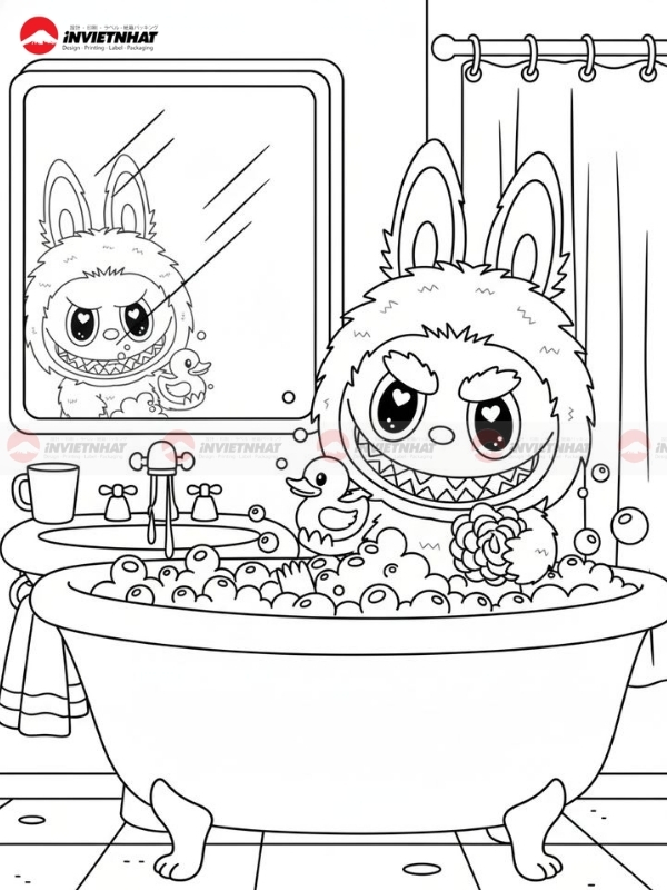 Hinh tap to Labubu phong cach thu nho