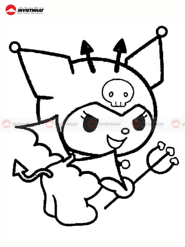 Hinh to mau Kuromi doi mu tai quy