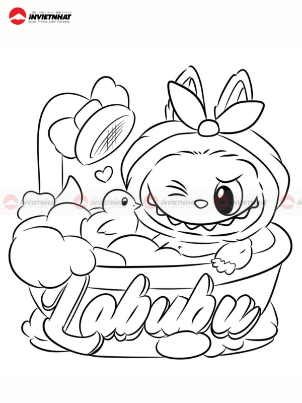Hinh to mau Labubu nhieu chi tiet