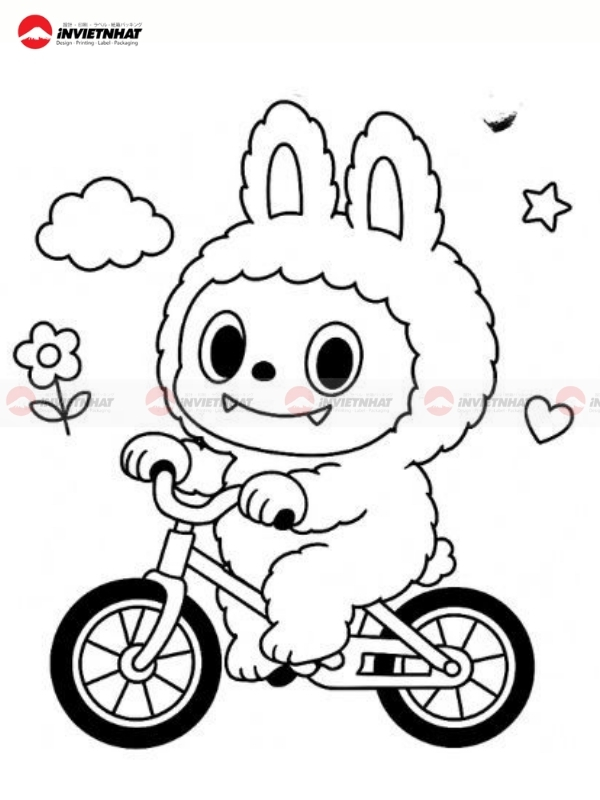 Hinh ve den trang Labubu in an