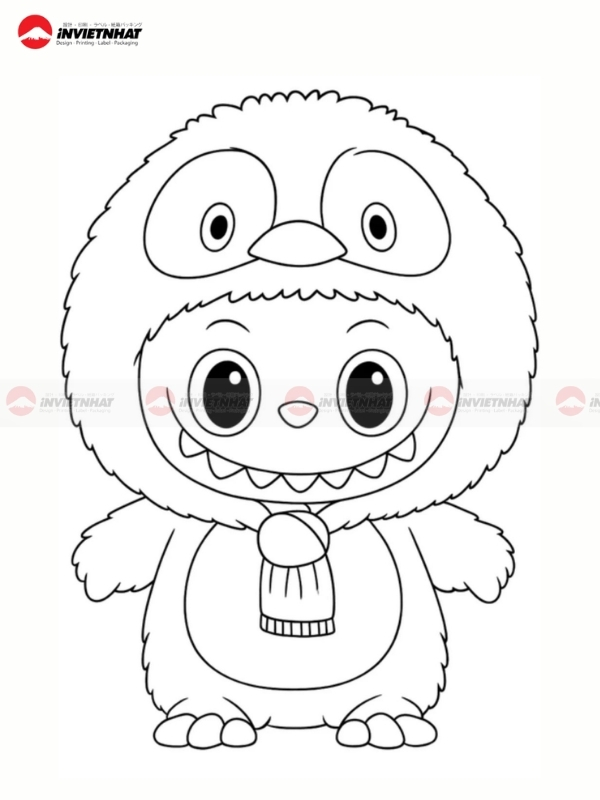 Tap to mau Labubu kho A4