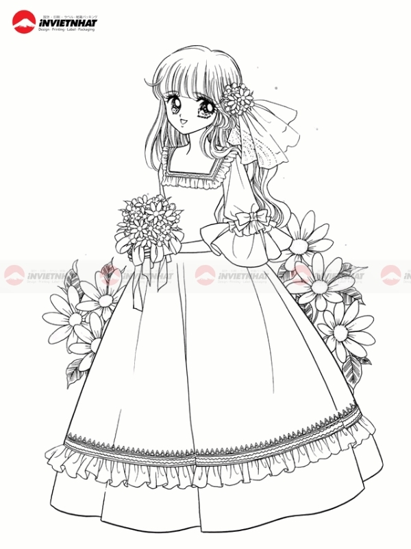 Tap to mau hinh cong chua