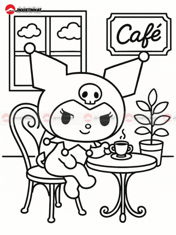 Tranh to mau Kuromi ca tinh