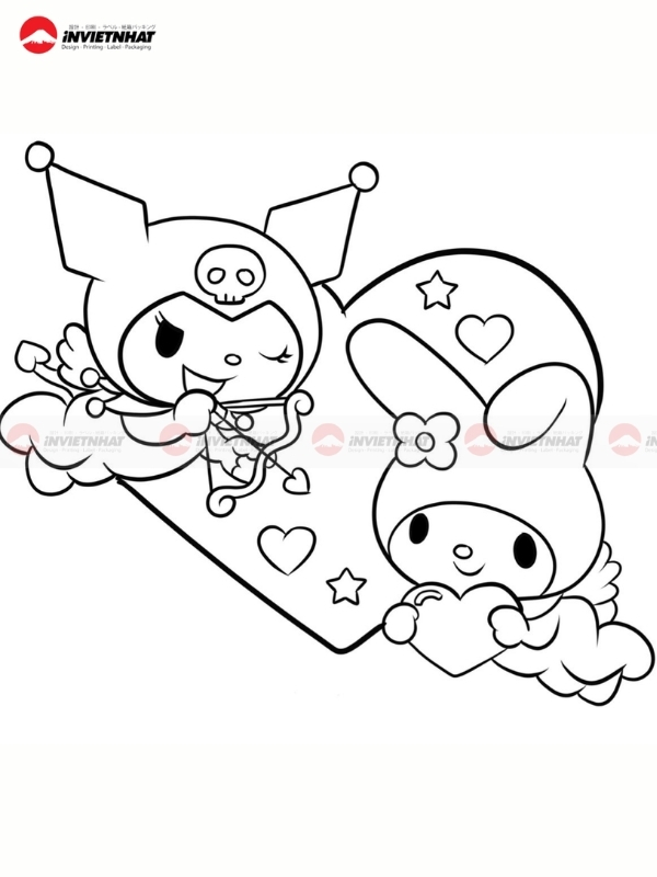 Tranh to mau Kuromi don gian