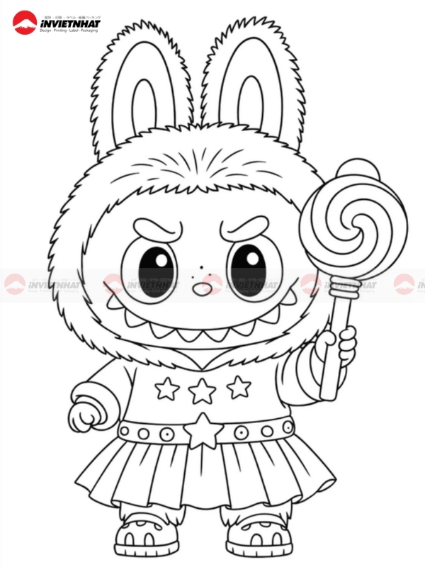 Tranh to mau Labubu chat luong cao