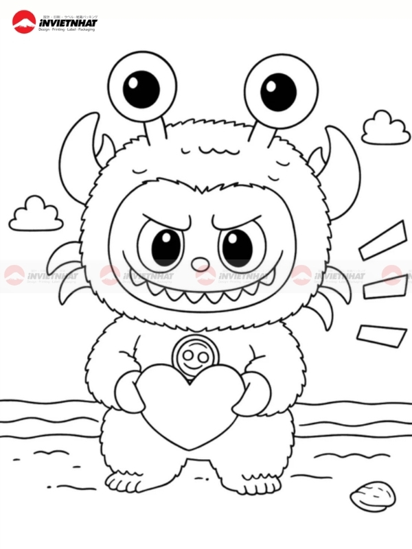 Tranh to mau Labubu va The Monsters