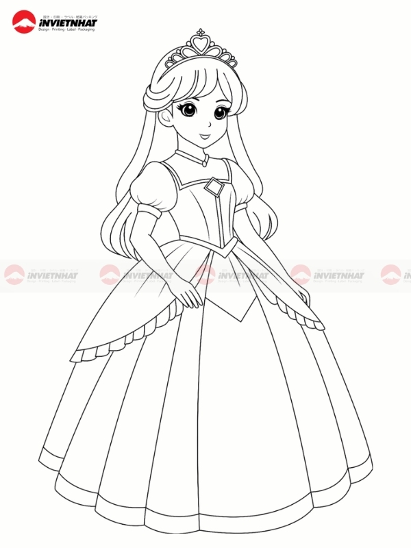 Tranh to mau cong chua du tiec