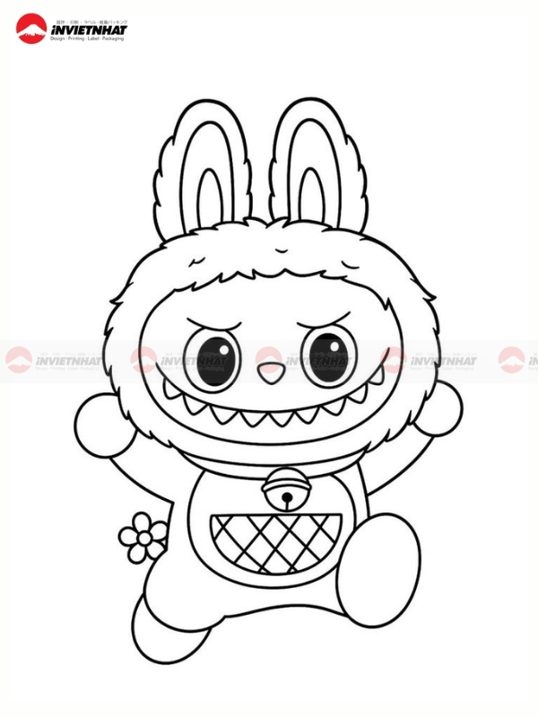 Tranh ve Labubu phac thao mau