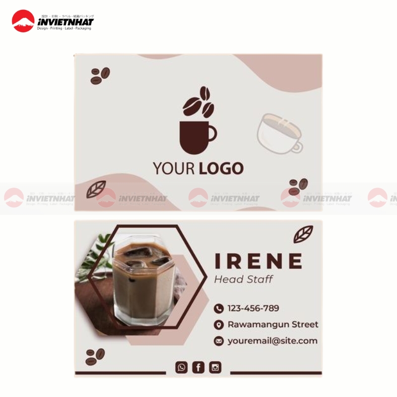 card visit cafe giay Kraft