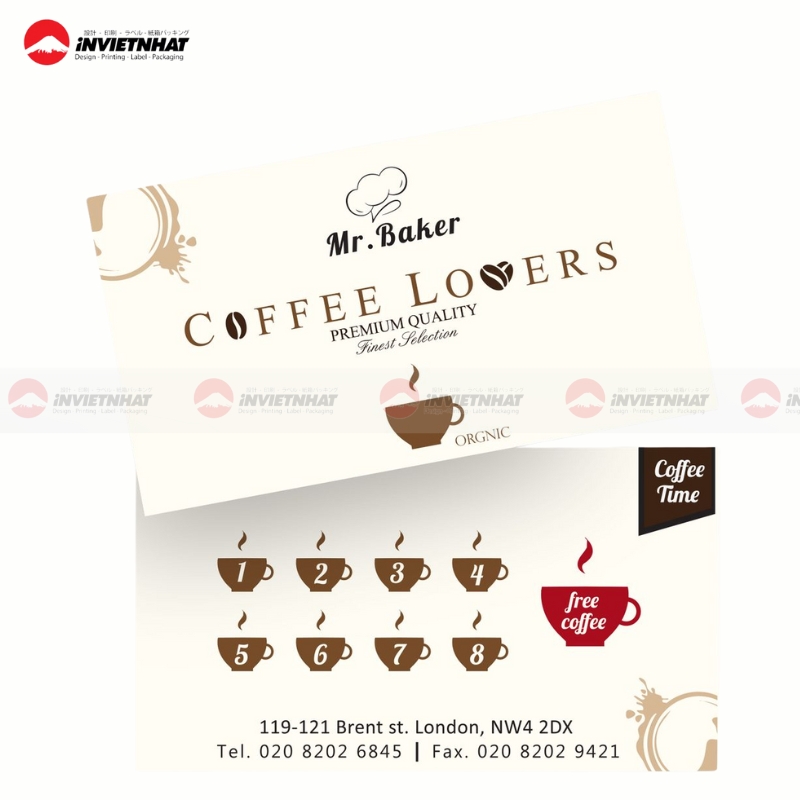 card visit cafe tong mau nau pastel