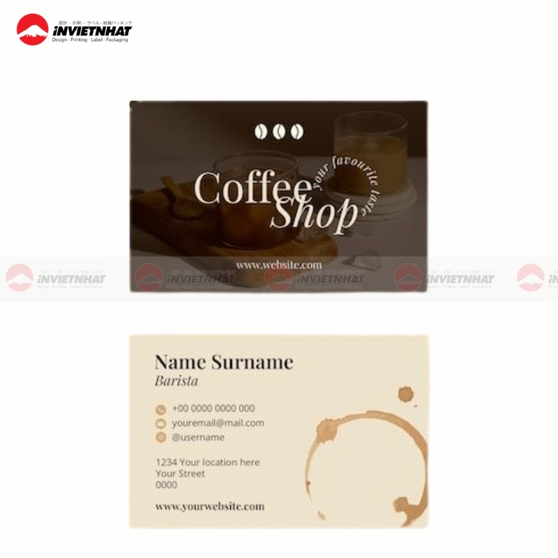 card visit coffee shop