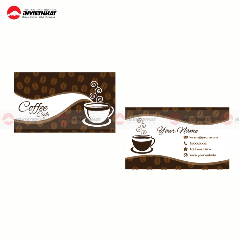 card visit hinh ly ca phe boc khoi