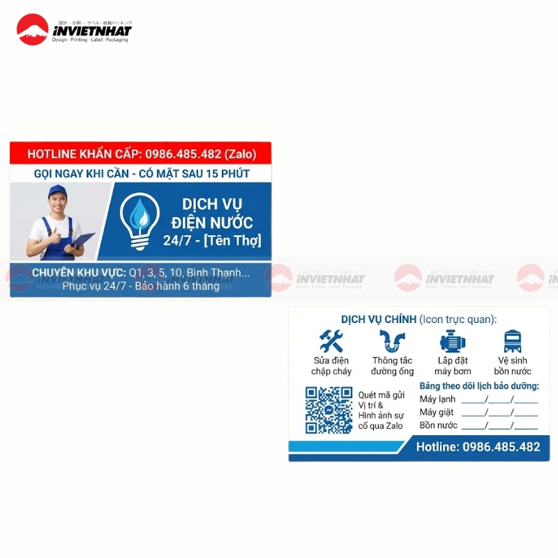 card visit tho sua dien nuoc tai nha