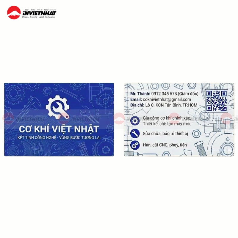 danh thiep chu xuong co khi