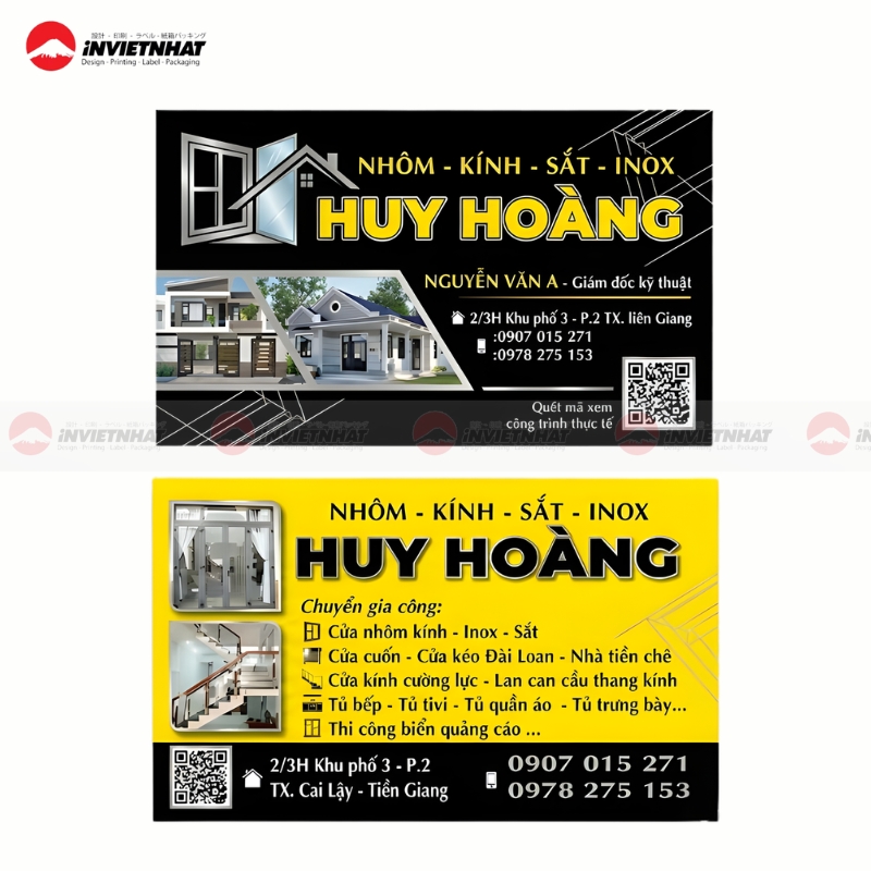 danh thiep mat sau in danh muc vat tu nhom kinh