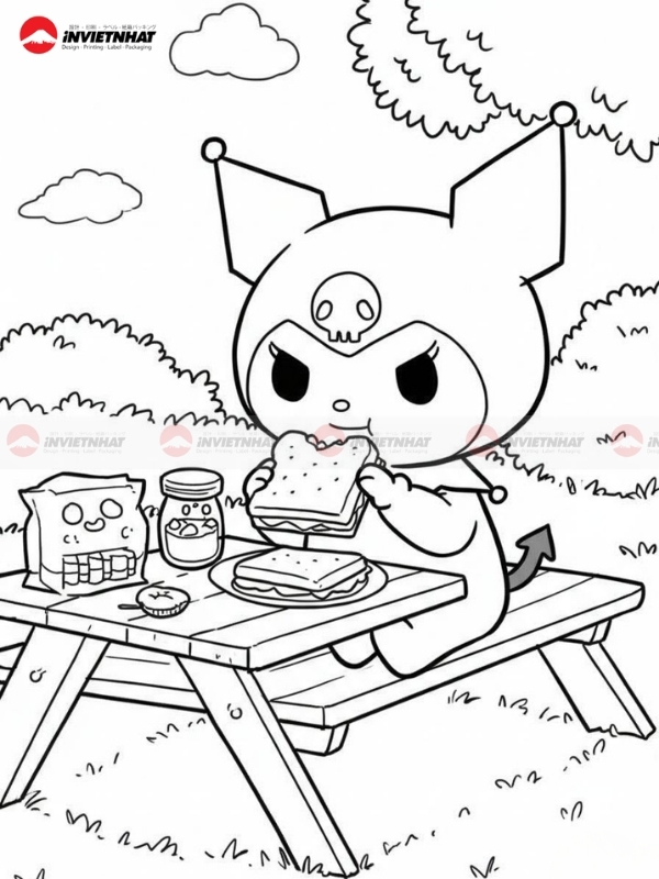 hinh to mau Kuromi an