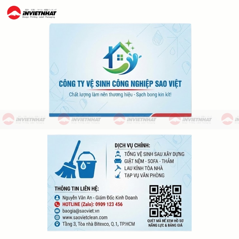 mau card visit ve sinh cong nghiep