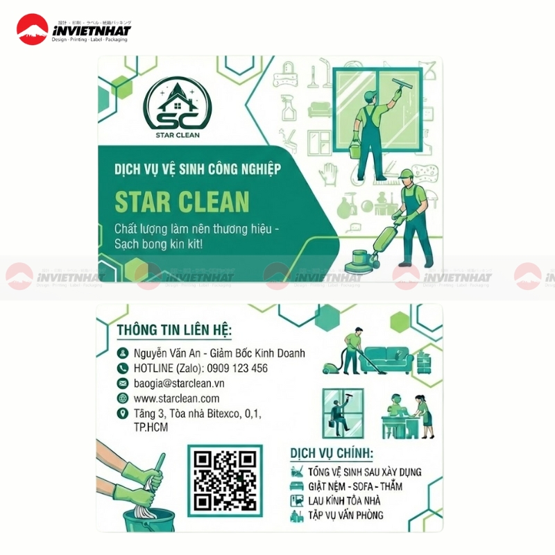 name card qr cong ty ve sinh
