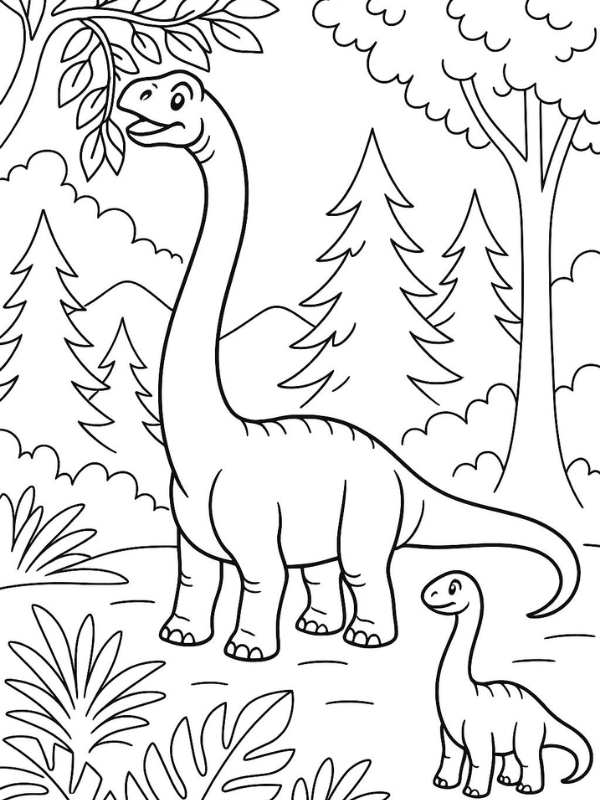 19+ Mẫu hình tô màu khủng long DỄ THƯƠNG, đẹp, nét cho bé 14 9