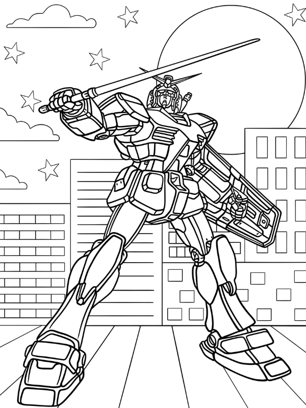 Ban ve den trang robot anime