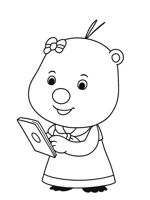 19+ Mẫu hình tô màu Loopy SIÊU CUTE, đơn giản sắc nét 17 Buc ve hai ly hoat hinh